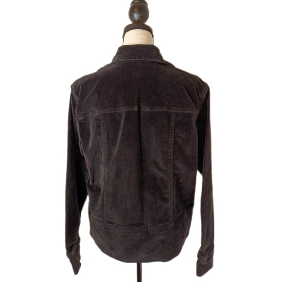 Vintage ::Fashion Bug Black Velvet Button Down Women's Long Sleeve Jacket Size S - Picture 7 of 9